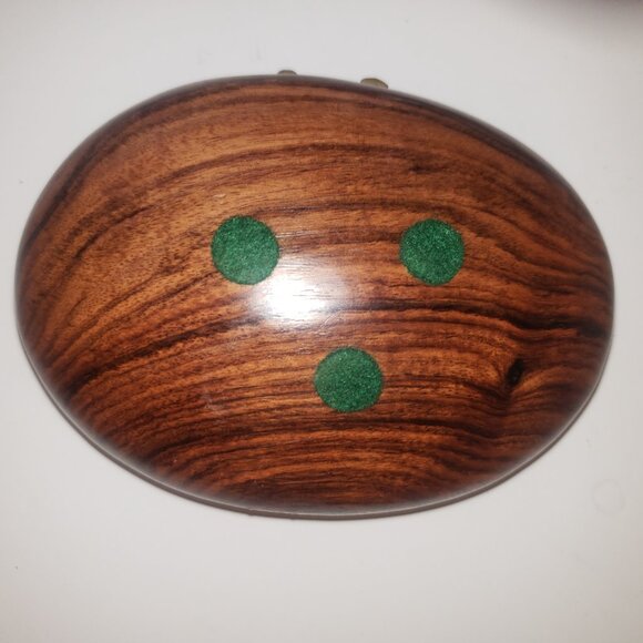 Two Vintage Wooden Box with Brass Inlay, Jewelry or Trinket Box - Picture 9 of 13